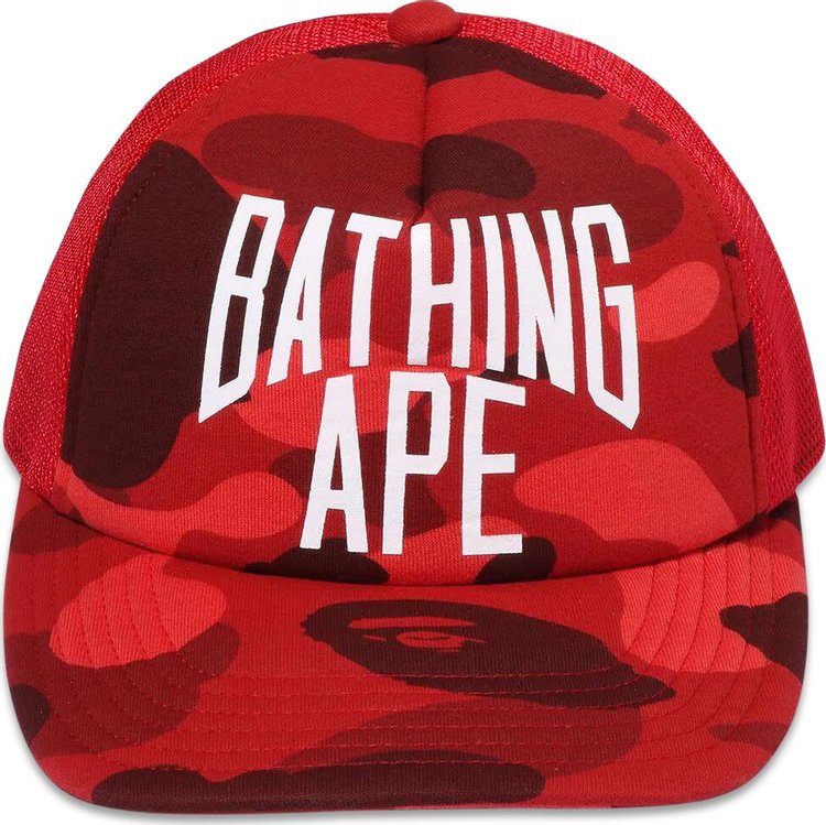 BAPE Color Camo Nyc Logo Mesh Cap Red