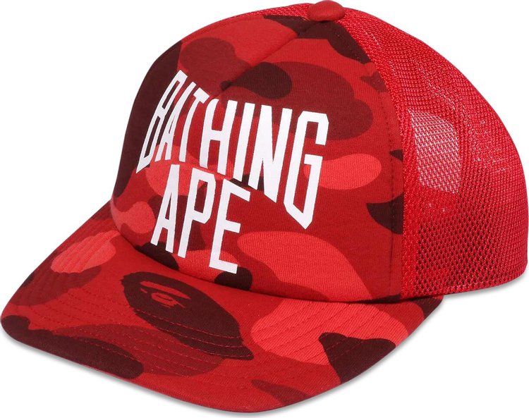 BAPE Color Camo Nyc Logo Mesh Cap Red