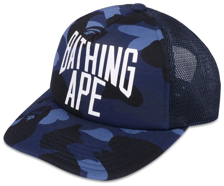 BAPE Color Camo Nyc Logo Mesh Cap Navy