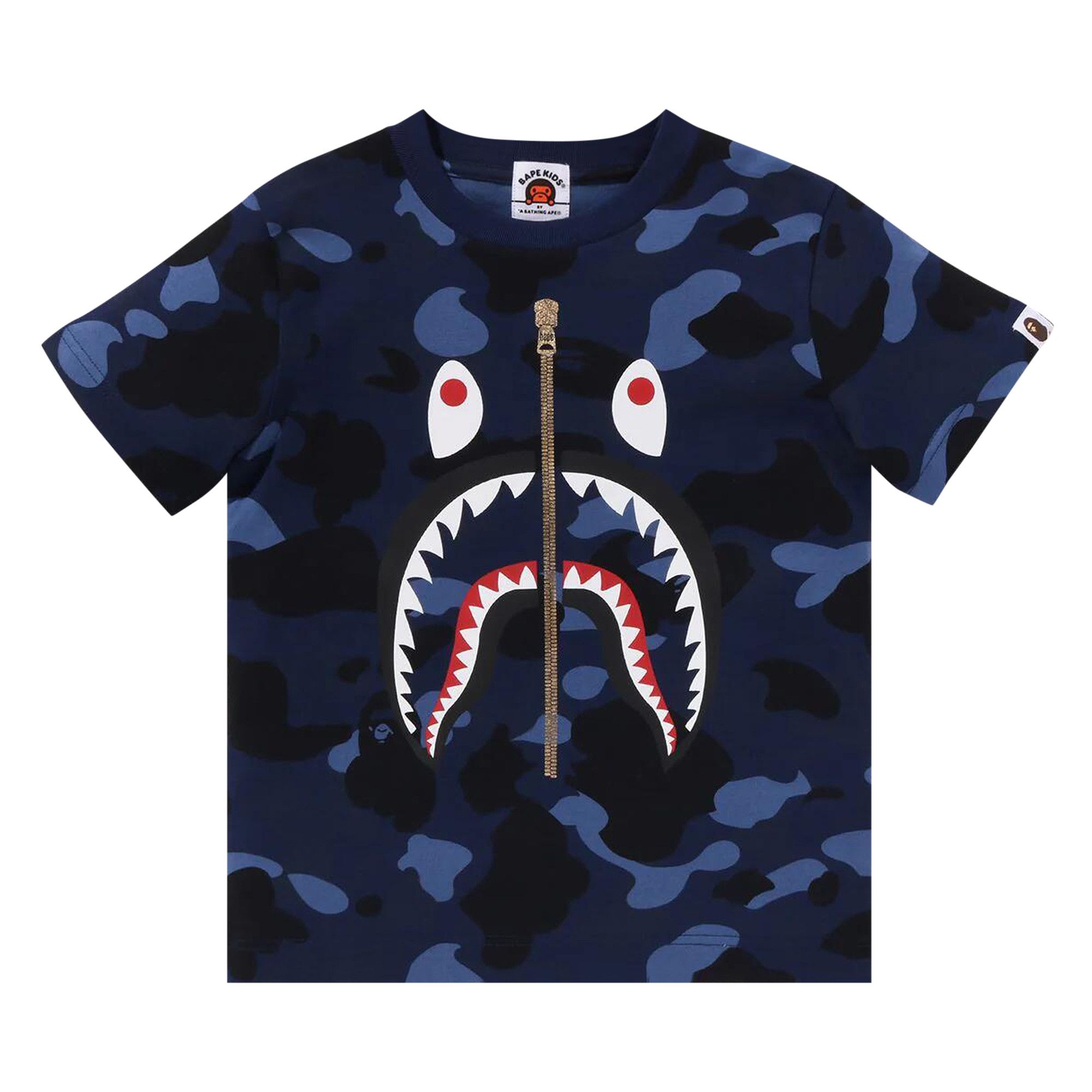 Bape blue camo shark tee best sale