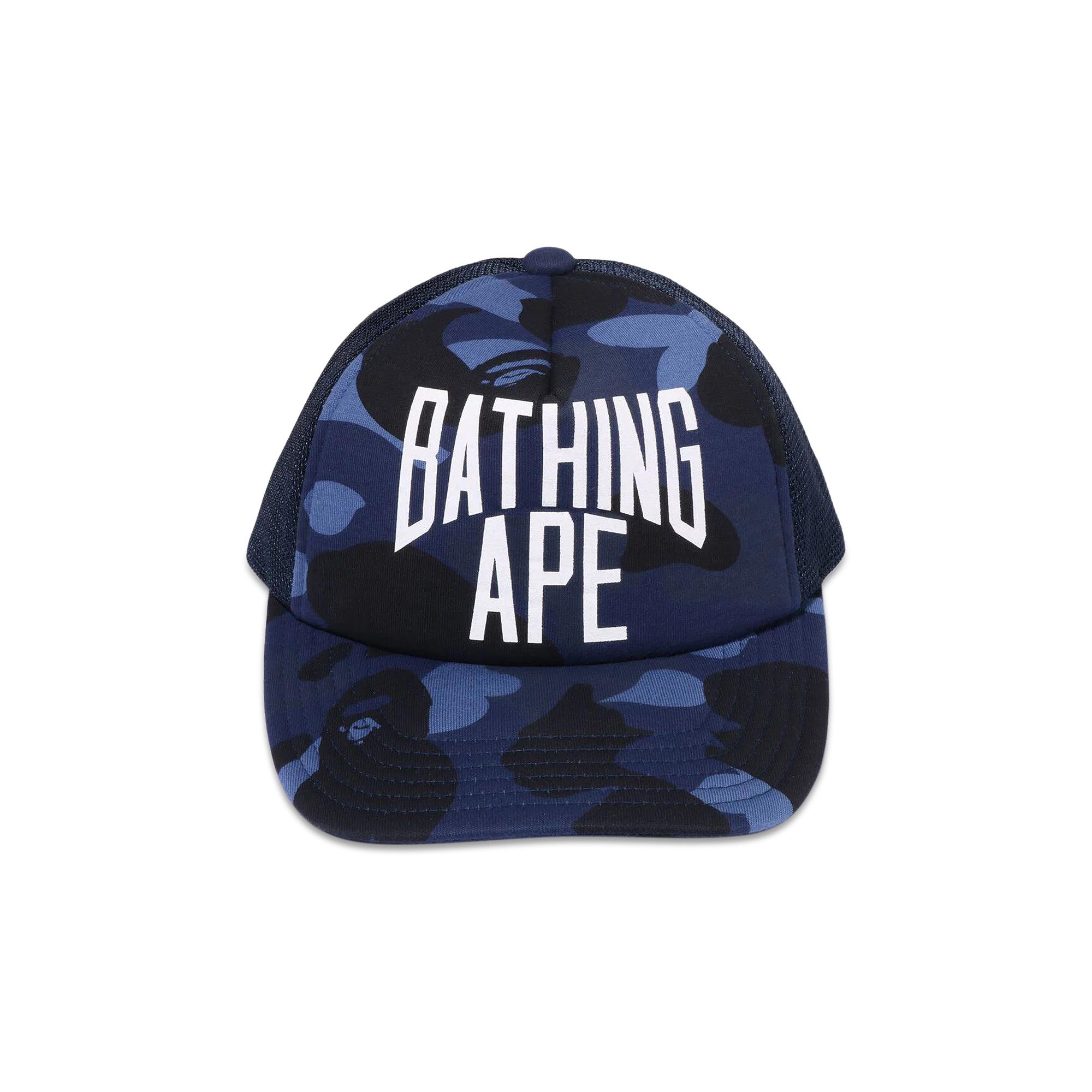 Buy BAPE Color Camo Nyc Logo Mesh Cap 'Navy' - 1K30 180 005