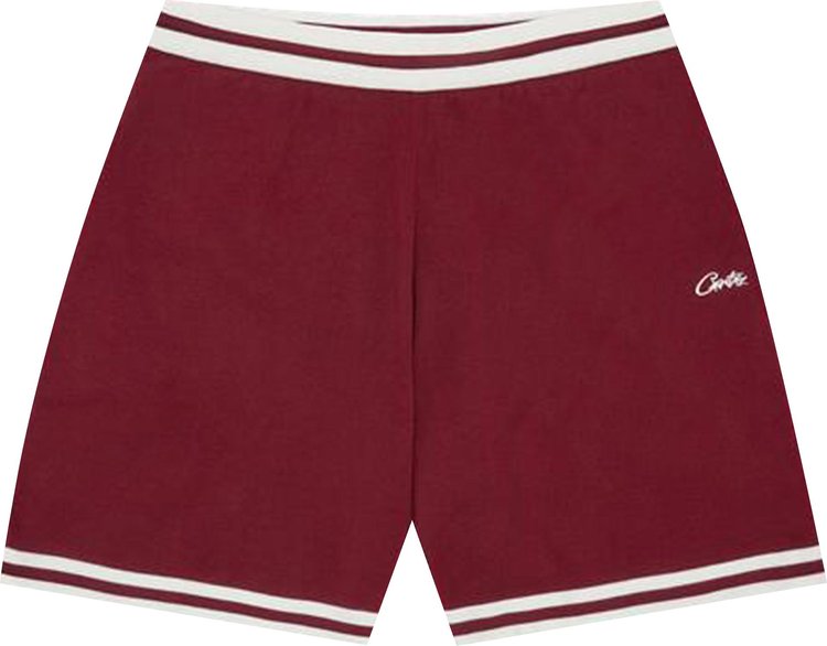 Corteiz Deala Knit Shorts 'Burgundy'