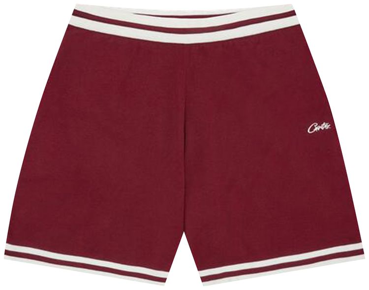 Corteiz Deala Knit Shorts Burgundy