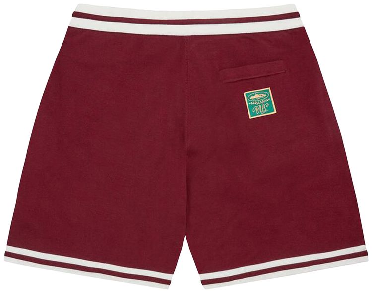 Corteiz Deala Knit Shorts Burgundy