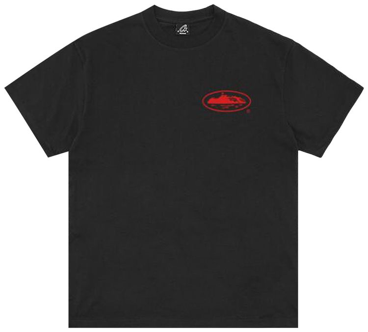 Corteiz Halftone Island Tee New Blank BlackRed