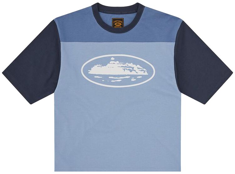 Corteiz Alcatraz Heavyweight Varsity Tee Blue