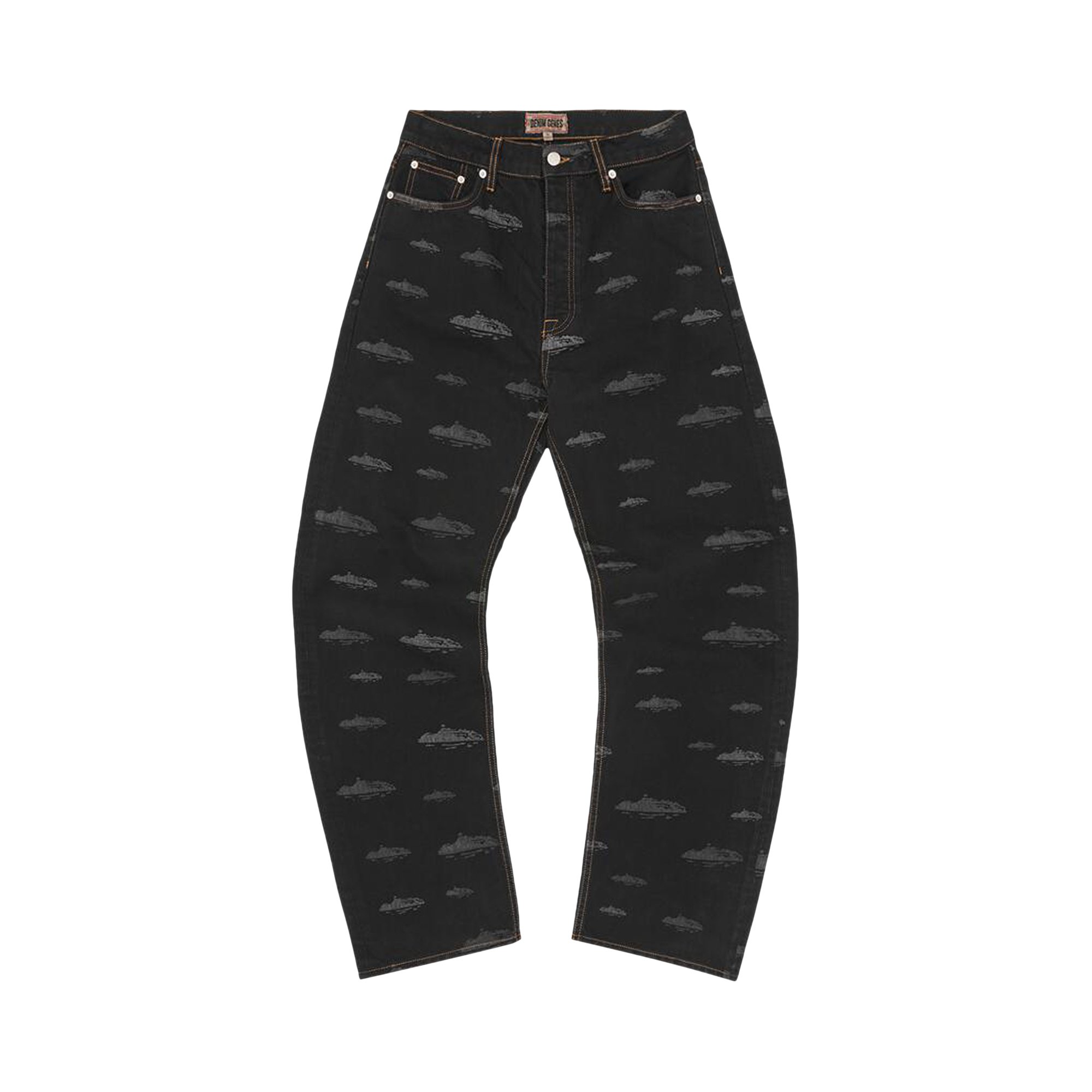 Buy Corteiz Alcatraz Pattern Denim Jeans 'Black' - 7892 