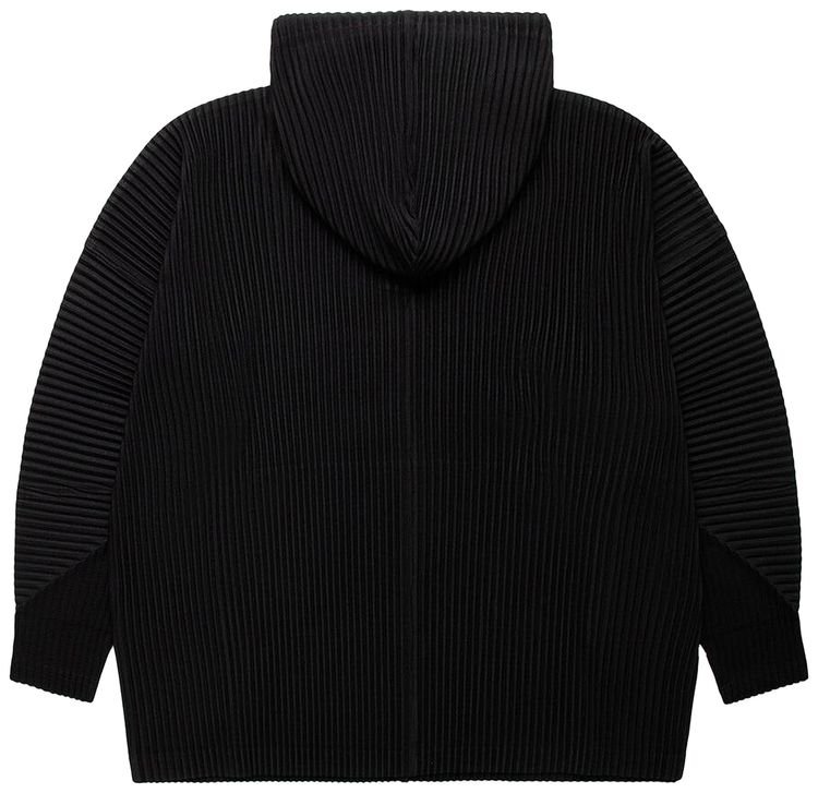 Homme Plisse Issey Miyake Pleated Hoodie Black