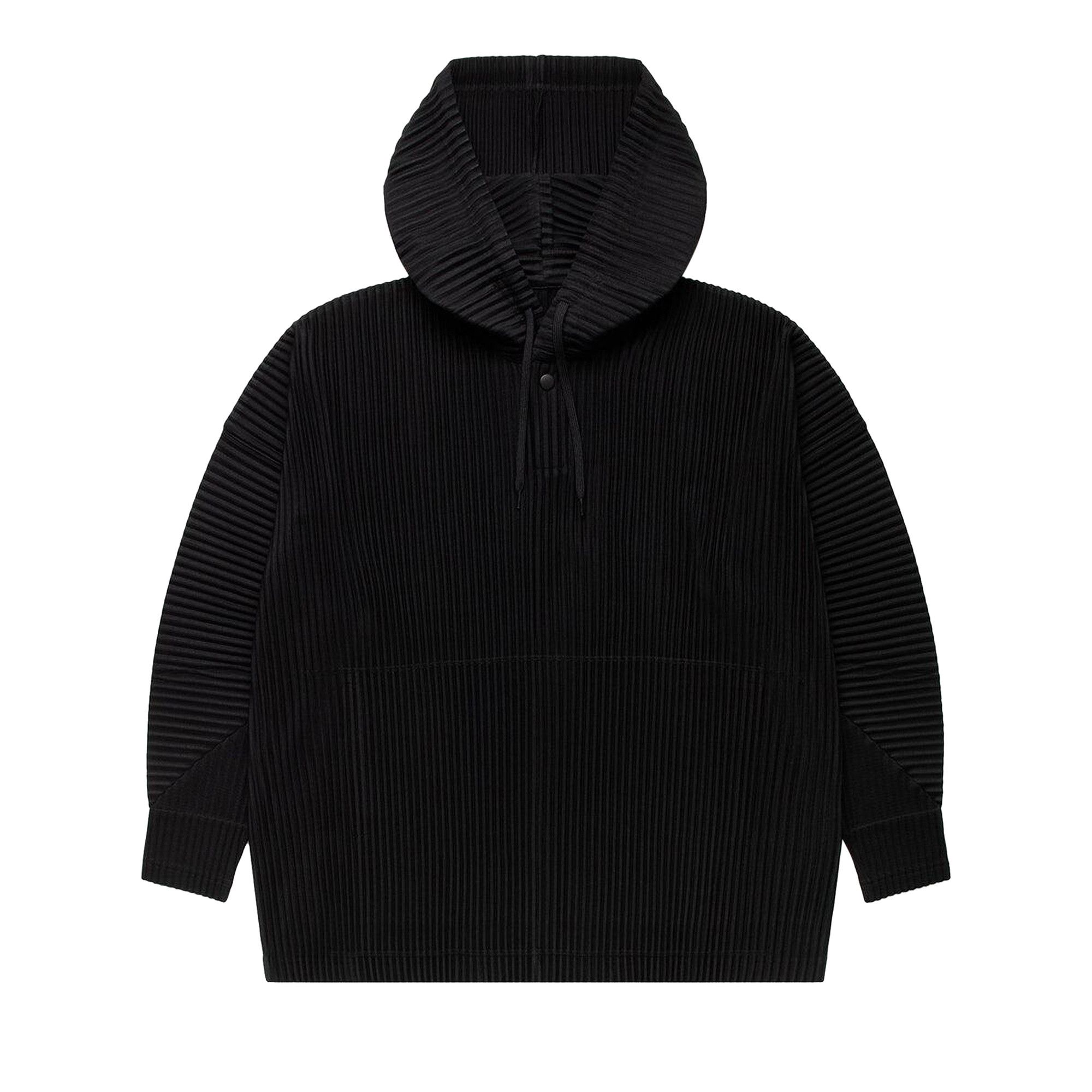 Buy Homme Plissé Issey Miyake Pleated Hoodie 'Black' - HP38JK127
