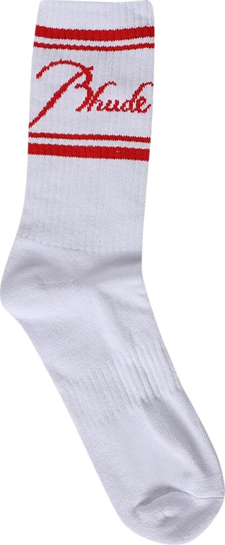 Rhude Script Logo Sock 'White/Red'