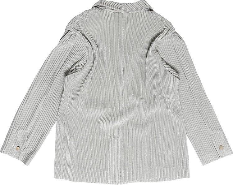 Homme Plisse Issey Miyake Basic Pleated Blazer Light Grey