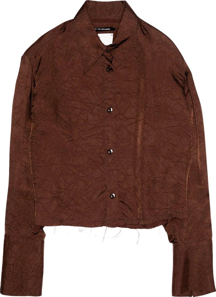 Song for the Mute Cropped Long Sleeve Shirt Brown