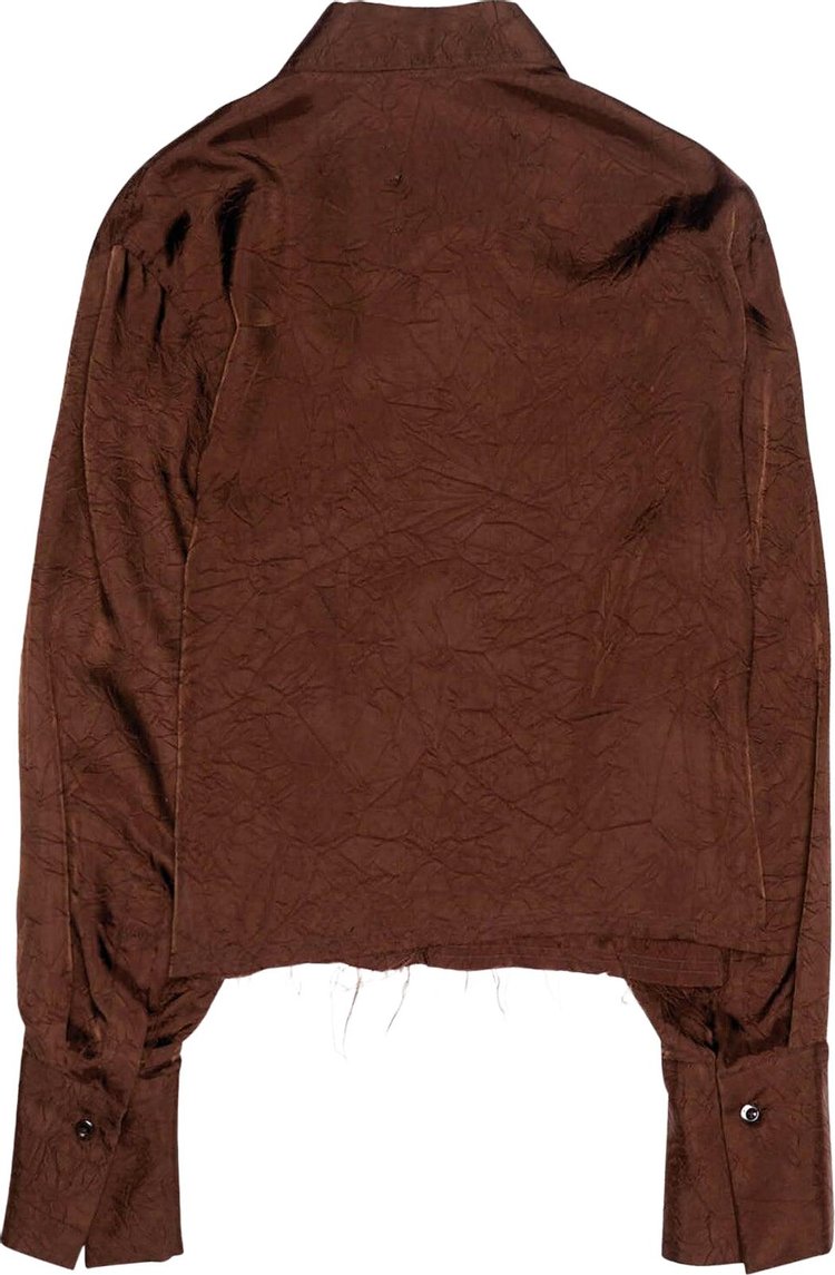 Song for the Mute Cropped Long Sleeve Shirt Brown