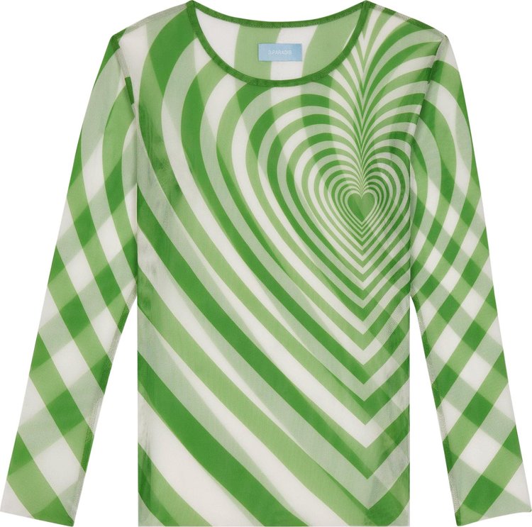 3PARADIS Mesh Long Sleeve Top Green