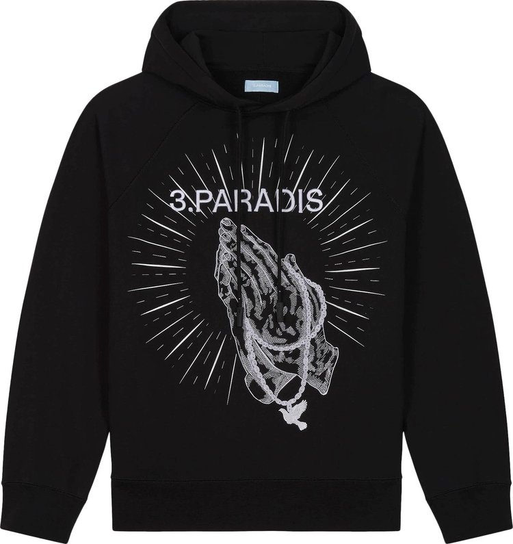 3.PARADIS Praying Hands Hooded Sweater 'Black'