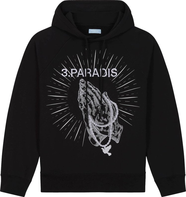 3PARADIS Praying Hands Hooded Sweater Black