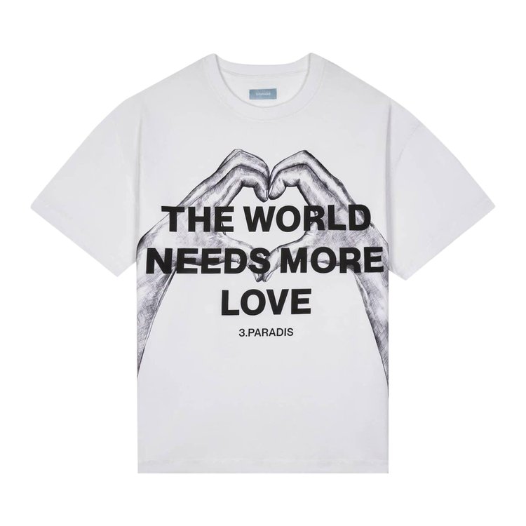 3PARADIS TWNML Hands  Heart T Shirt White