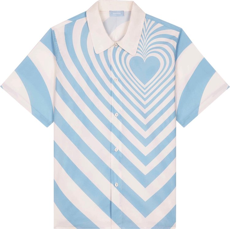 3PARADIS Heart Short Sleeve Shirt Sky Blue