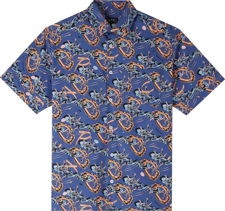 APC Ross Short Sleeve Shirt Blue