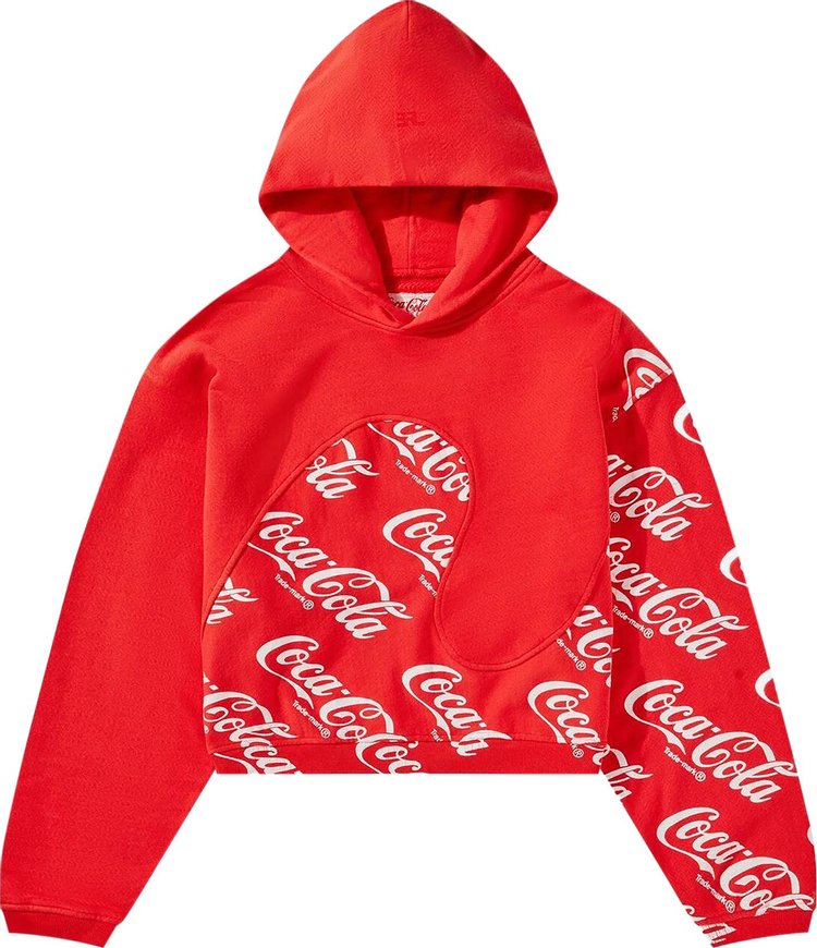 ERL Coca Cola Swirl Hoodie 'Red'