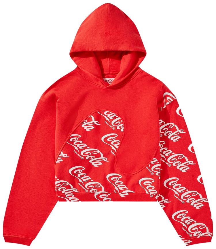 ERL Coca Cola Swirl Hoodie Red