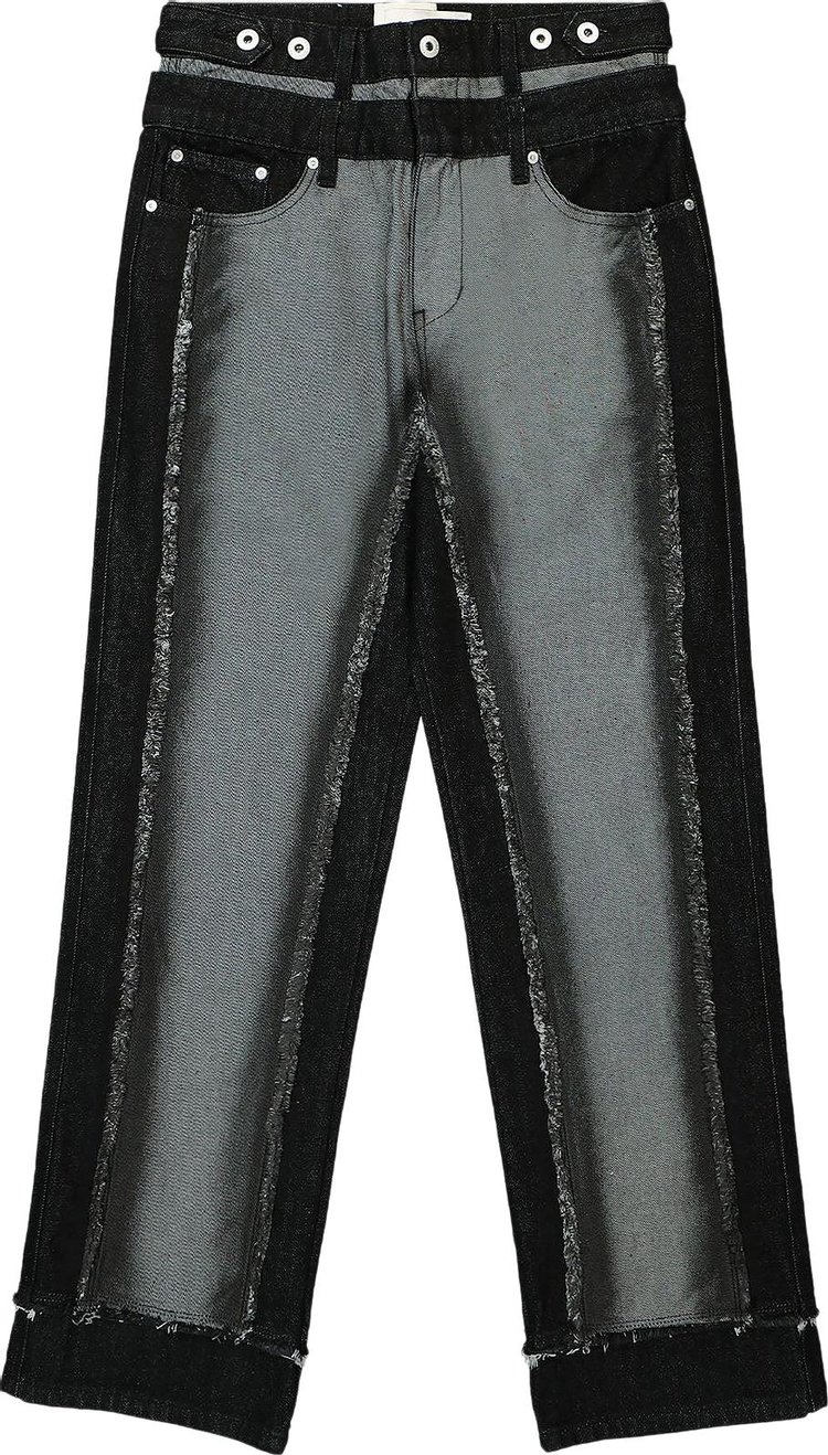 Feng Chen Wang Raw Edge Patchwork Trousers 'Black/Grey'