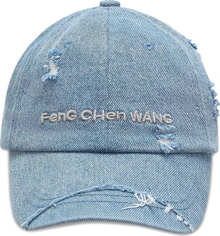 Feng Chen Wang Denim Sanding Finishing Cap Blue