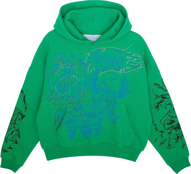 Jungles Flames N Stuff Hoodie Fade Green