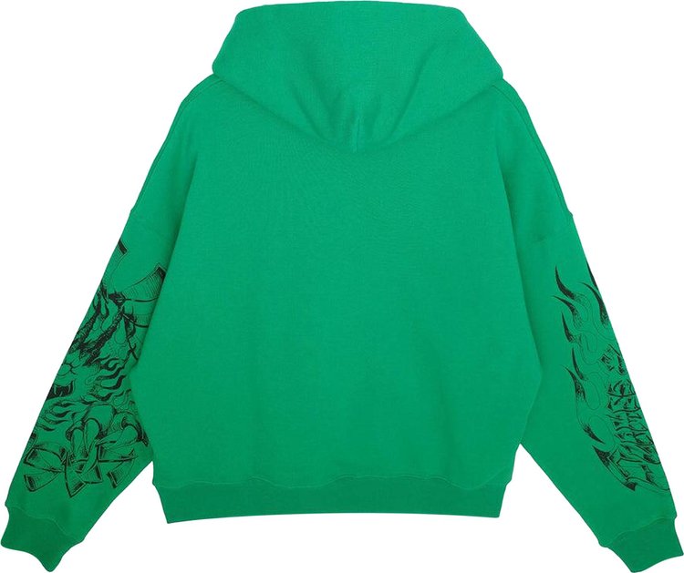 Jungles Flames N Stuff Hoodie Fade Green