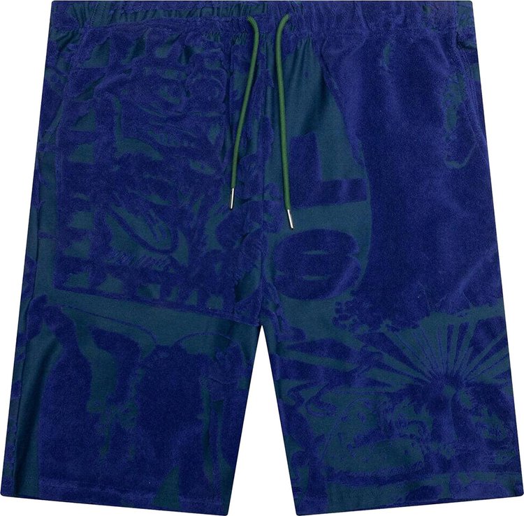 Jungles Terry Towelling Short 'Green/Blue'