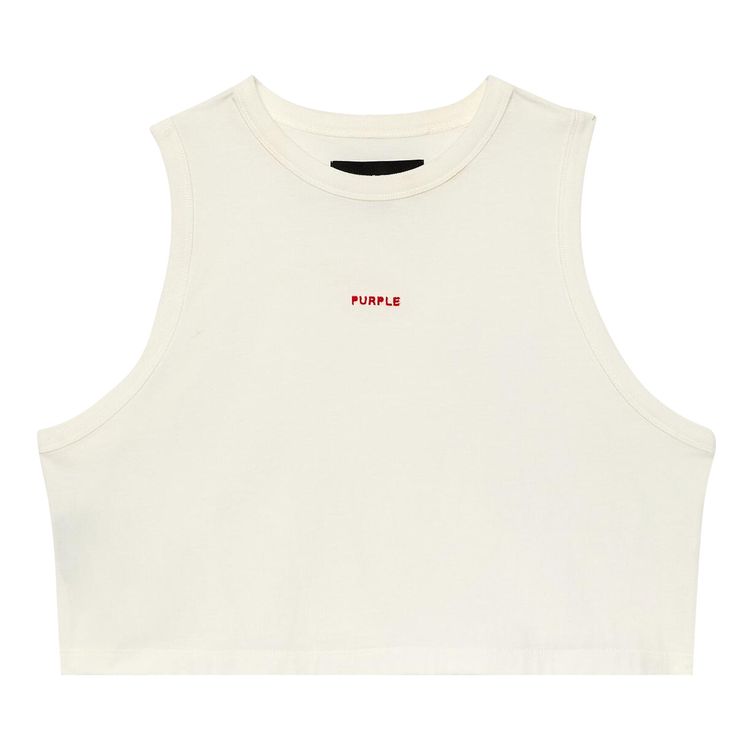 PURPLE BRAND Wordmark Muscle Tank White