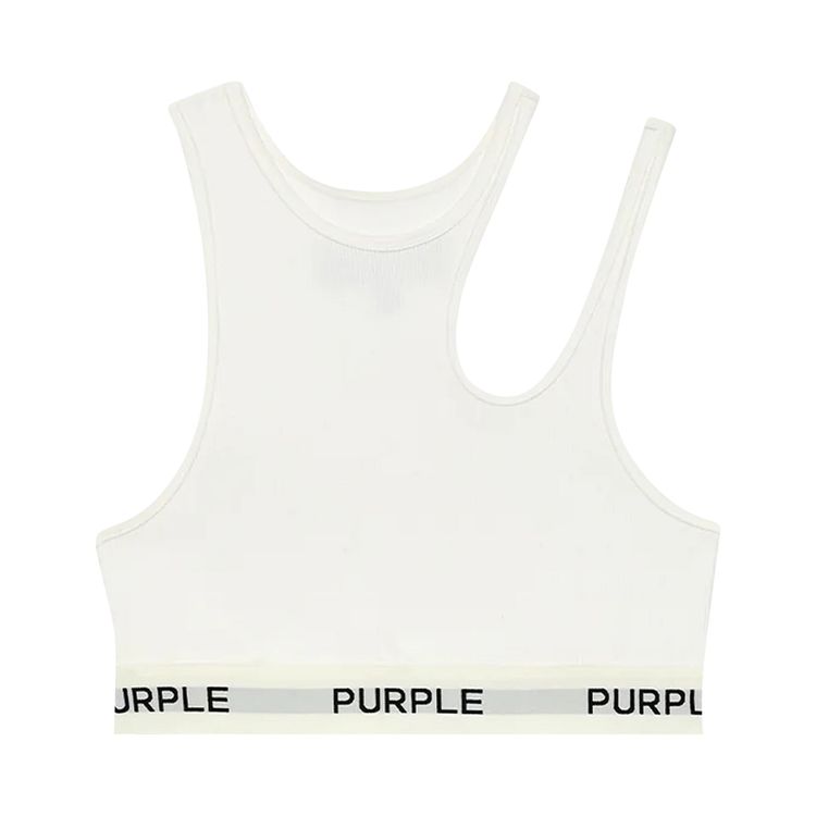 PURPLE BRAND Rib Cut Out Bralette White