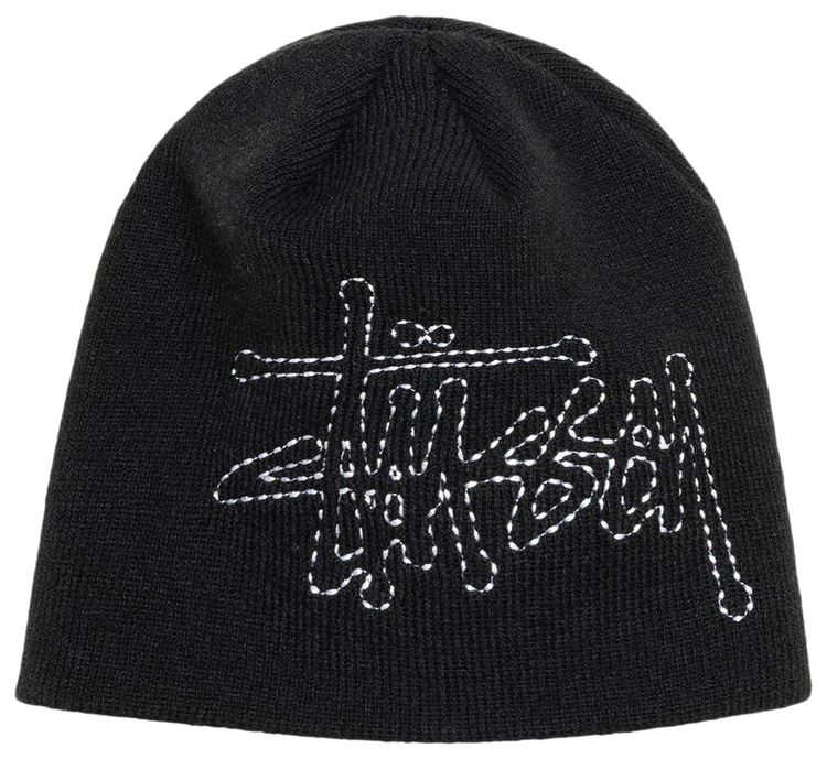 Stussy Stitch Basic Logo Skullcap Black