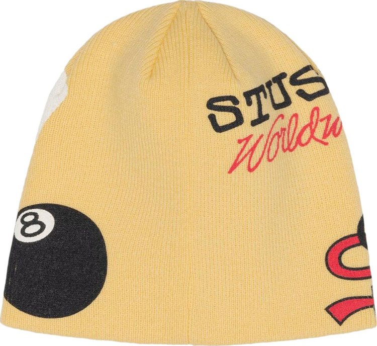 Stussy Mixed Logo Skullcap Pale Yellow