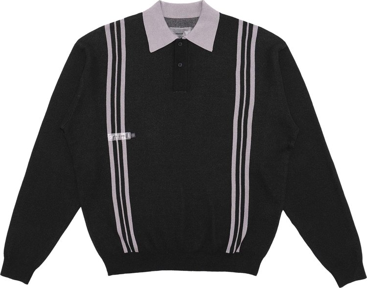 Students Sutton Long-Sleeve Sweater Polo Shirt 'Black'