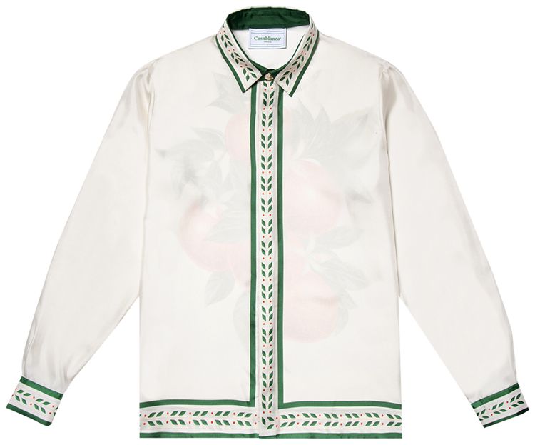 Casablanca La Fleur De LOranger Printed Long Sleeve Silk Shirt Multicolor