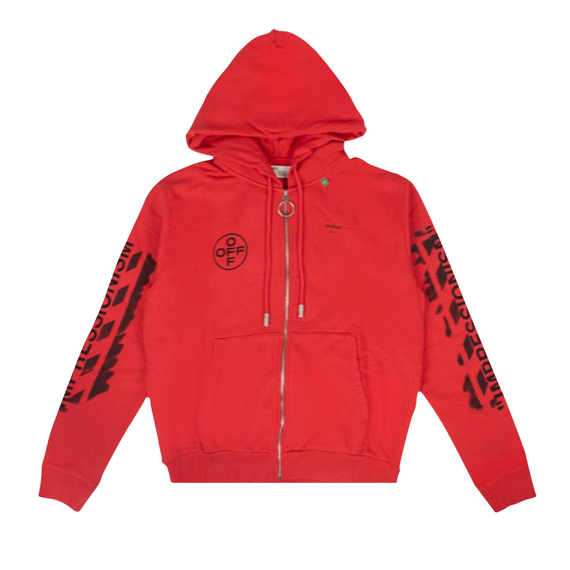 Red hoodie off white outlet