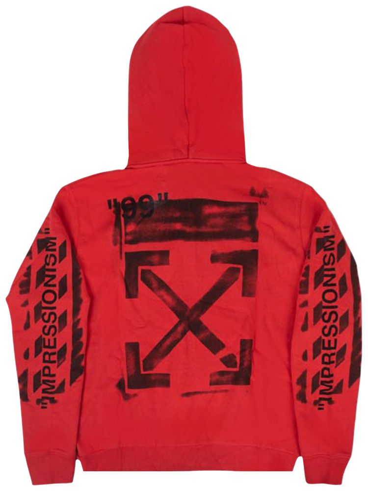 Off White Impressionism Hooded Sweatshirt Red
