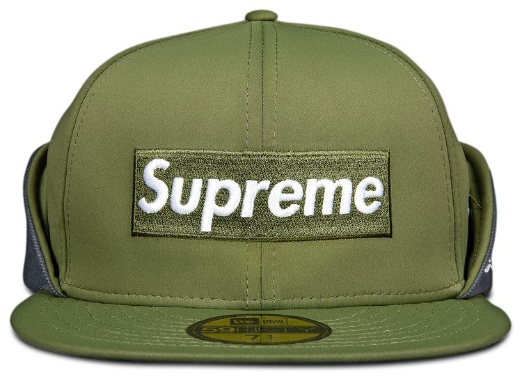 Supreme x WINDSTOPPER Earflap Box Logo New Era Dark Olive