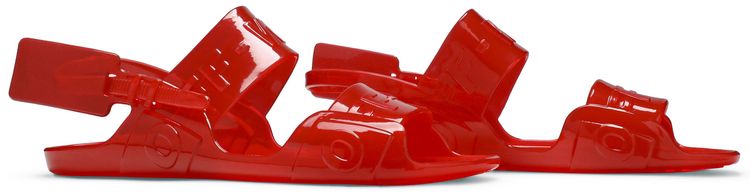 Off White Wmns Sheer Zip Tie Sandal Jelly Red