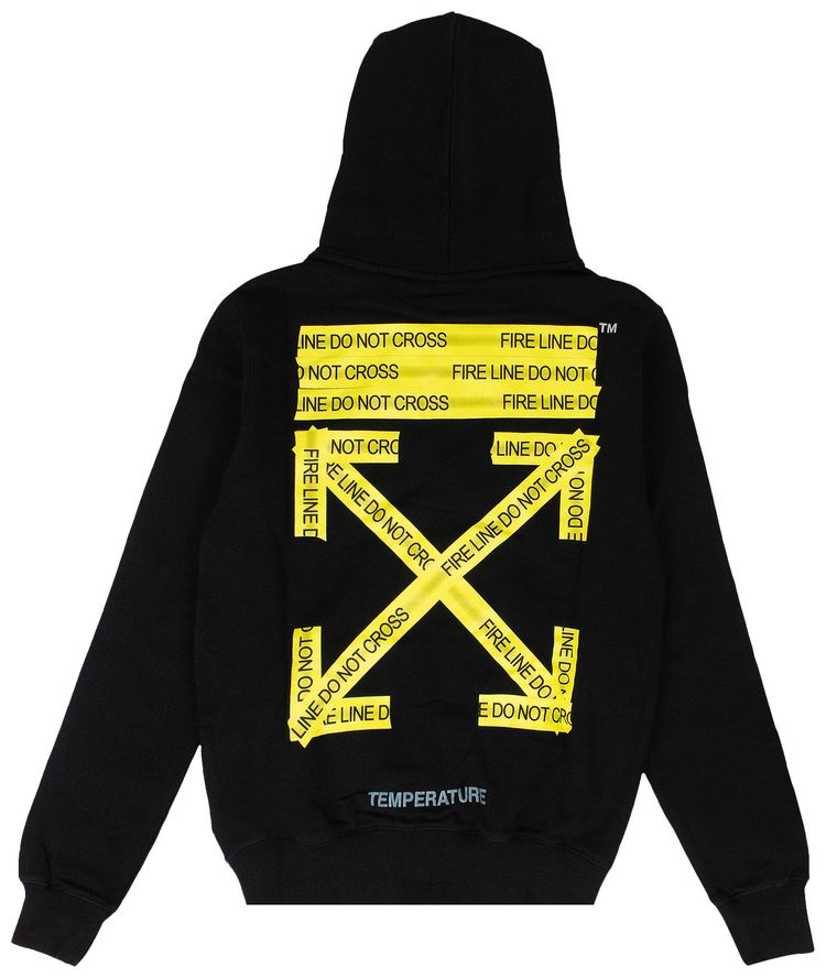 Off White Fire Tape Sweatshirt Black