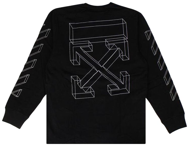 Off White 3D Line Long Sleeve T Shirt Black