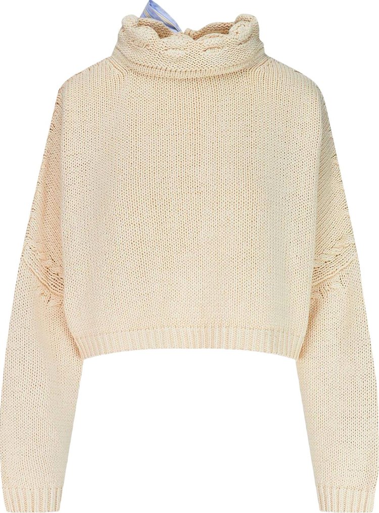 JW Anderson Cropped Jumper With Fabric Ties 'Off White'