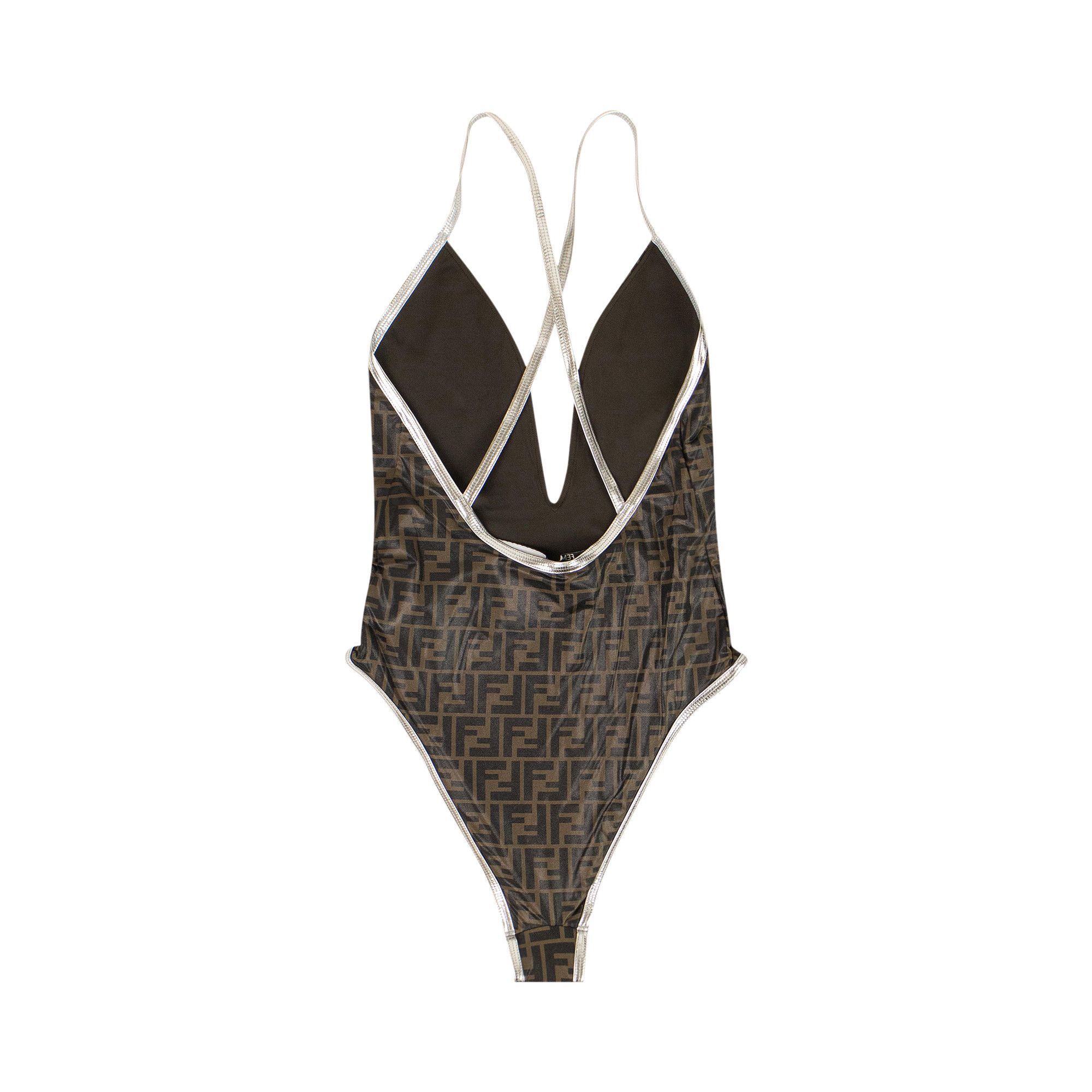 お気に入り♪◇FF ロゴ Swim Suit◇FENDI Buy Fendi FF Logo One-Piece Swimsuit 'Brown/Silver' - FXB95