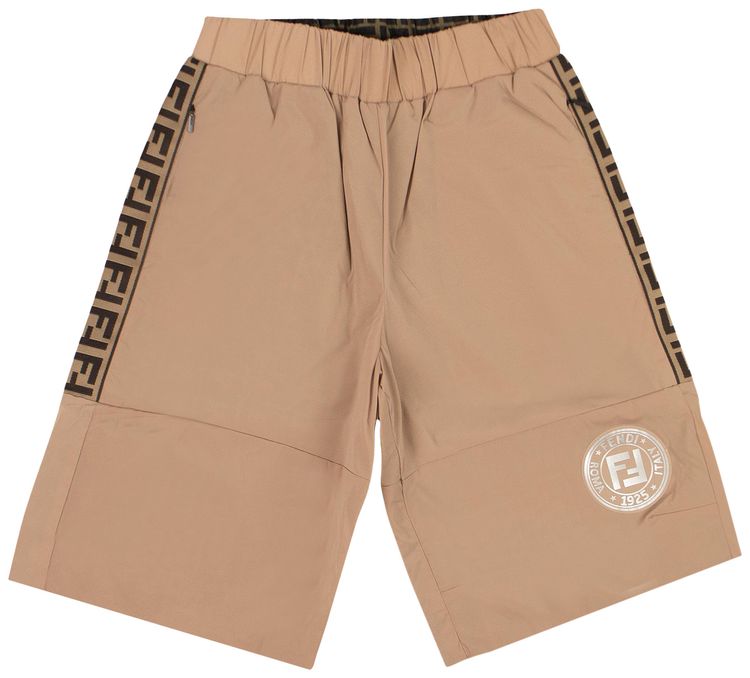Fendi FF Motif Reversible Swim Shorts BrownLight Brown