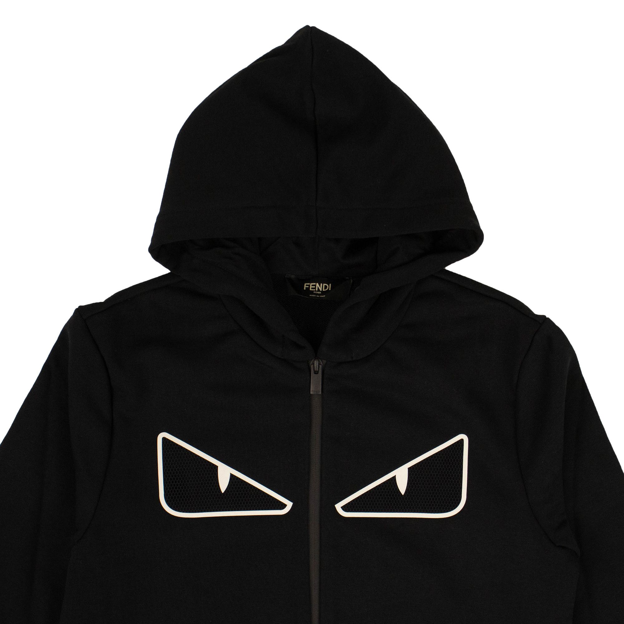 Buy Fendi Bug Eyes Zip Up Hooded Sweatshirt Black FAF533 A78I FOGME GOAT UK