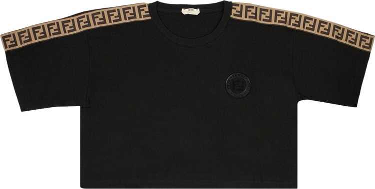Fendi Logo Cropped Short-Sleeve T-Shirt 'Black'