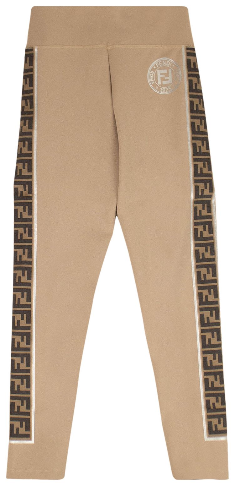 Fendi FF Rama Fitness Leggings TanBrownSilver