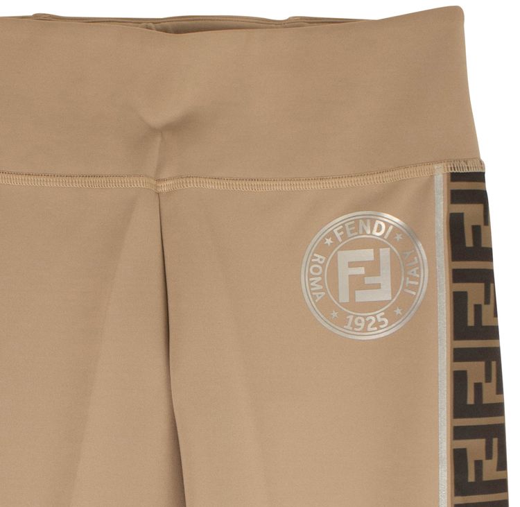 Fendi FF Rama Fitness Leggings TanBrownSilver