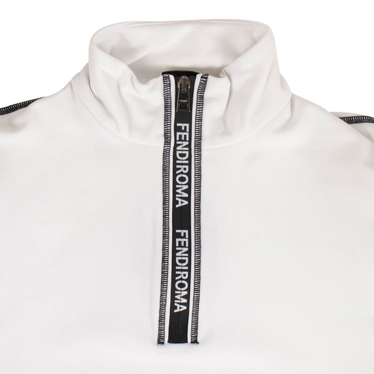Fendi Quarter Zip Workout Top White